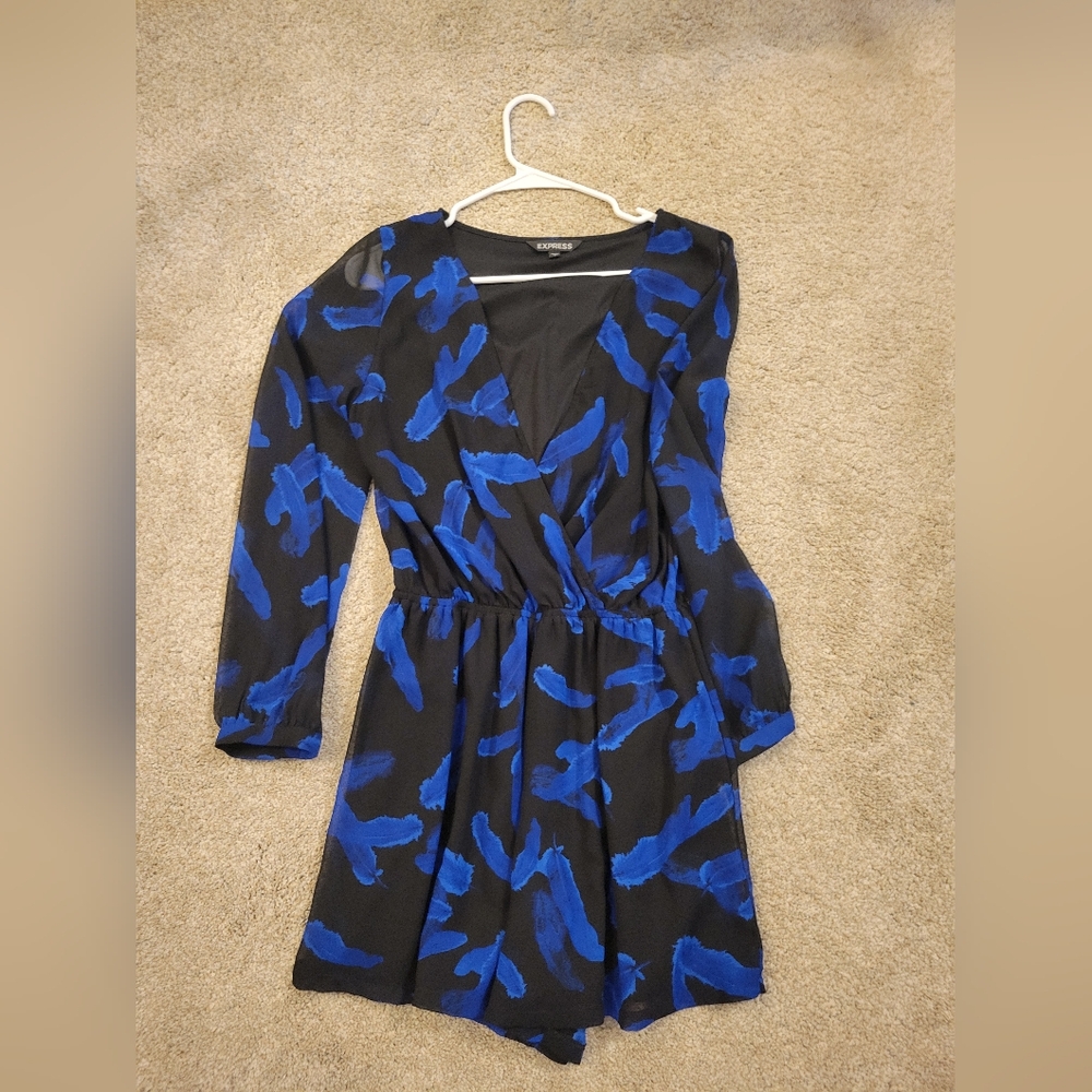 Blue and black express romper
